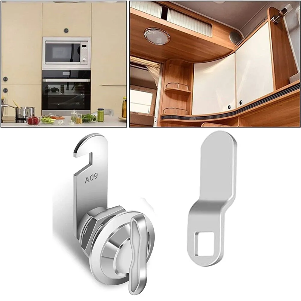 5/8" Thumb Operated Offset Cam Lock, RV Compartment Latch, Non-Locking Thumb Turn, For RV Compartment Camper Storage Door 2 Pack 89540002