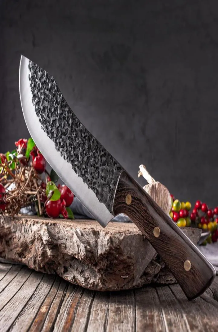 Шеф -повар из нержавеющей стали нож для боинга убойной кухня кухня профессиональная щелка нарезка ножей ручной работы нож для мясника1725199