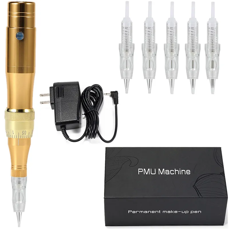 Tatueringsmaskin PMU Pen Professionell Permanent Makeup Microblading Eyebrow Eyeliner Lip Beauty Tattoo Cartridge Needle Supplies