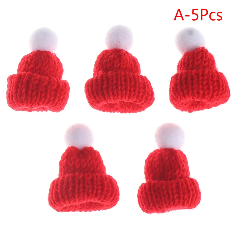 5pcs mini chapeau à tricotage de poupée casse-tête de poupée de Noël de Noël