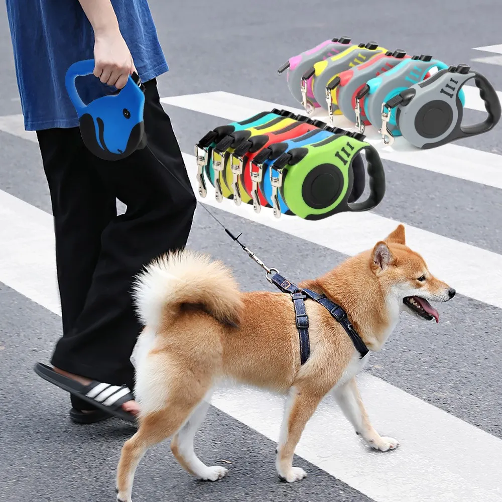 Durable Extendable Dog Leash - 16ft/10ft Retractable Pet Lead for Small ...