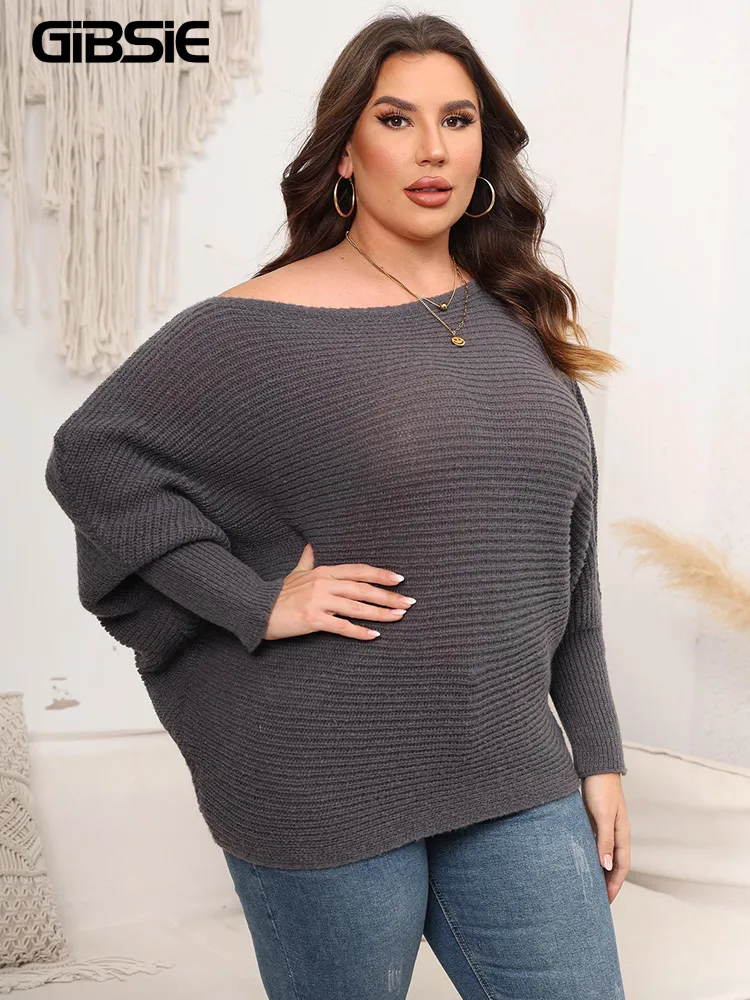 DHgate GIBSIE Plus Size Batwing Sleeve Fall Loose Knitted Sweater dhgate-gibsie-plus-size-batwing-sleeve-fall-loose-knitted-sweater