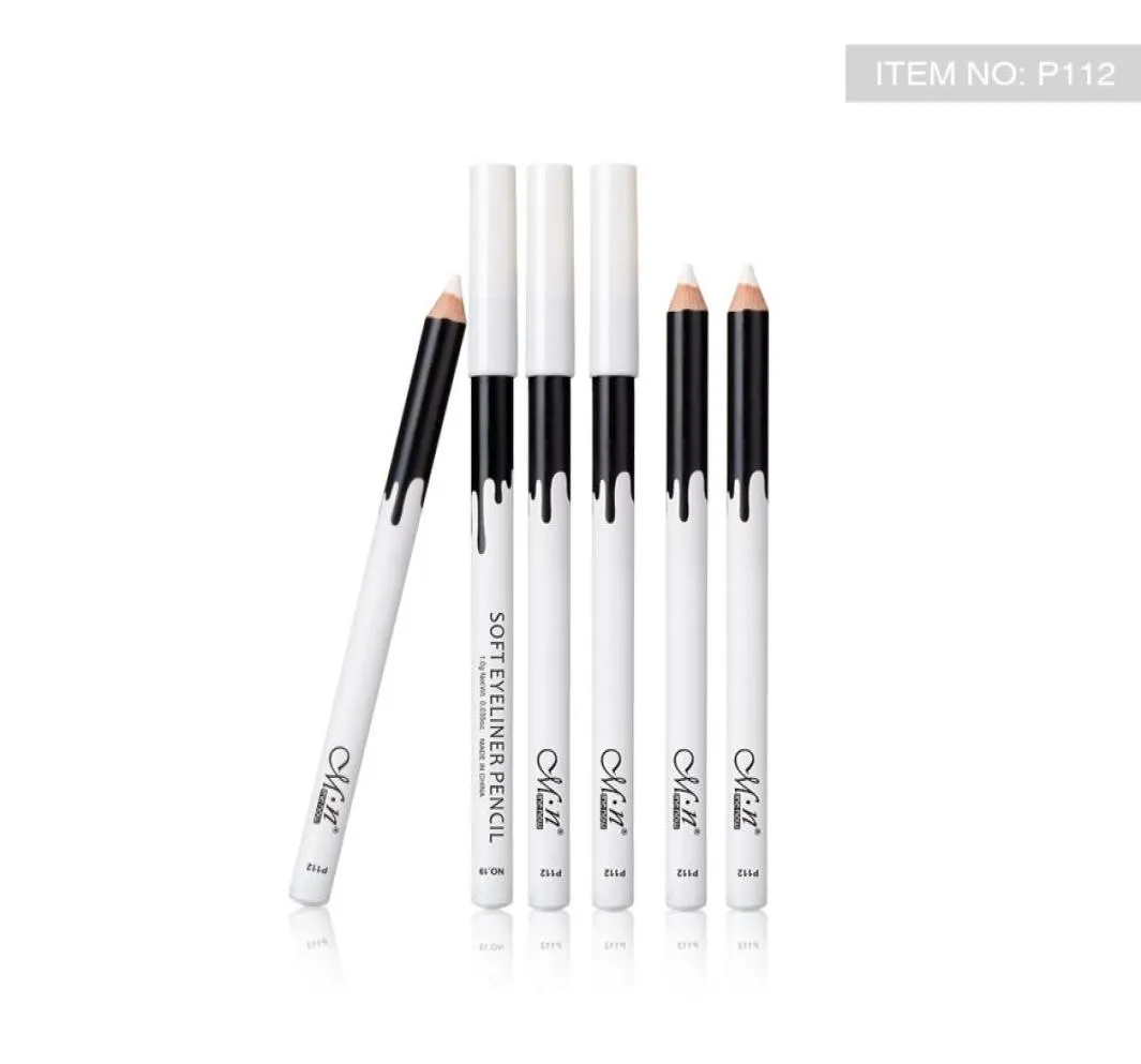 Menow P112 12 piecesbox Makeup Silky Wood Cosmetic White Soft Eyeliner Pencil makeup highlighter pencil9515229