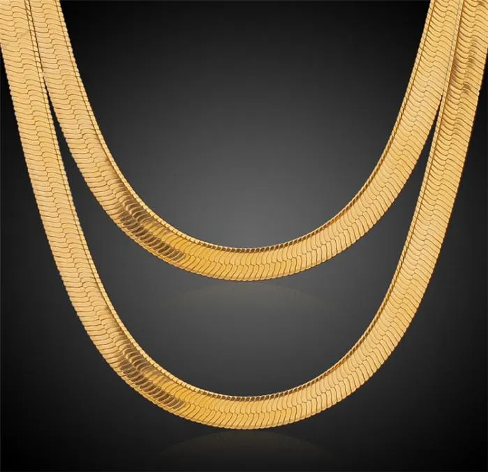 10 мм 24 -дюймовые мужчины Женщины Желто -золото, наполненное покрытием звенья, сети колье для кожух елочки