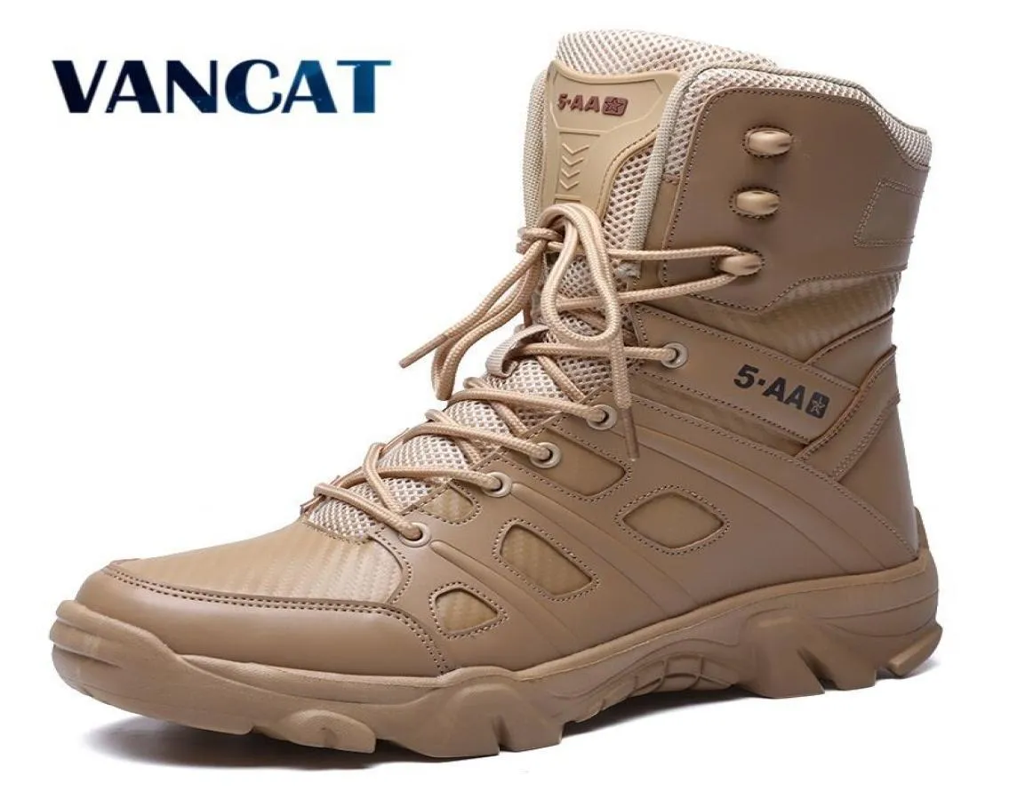 Men Tactical Military Boots Waterproof Desert Combat Army Work Shoes Mens Ankle Boot Plus Size 36-46