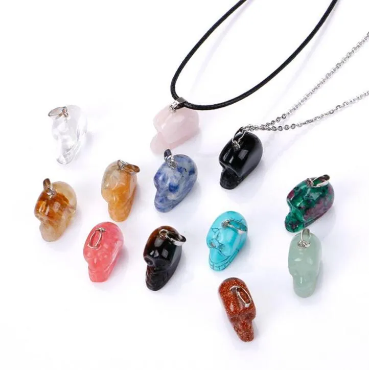 Crystal Crystal Rose Quartz Pleente Pendante Scarved Clât Collier Collier Chakra Bijoux de guérison pour femmes Men9853052