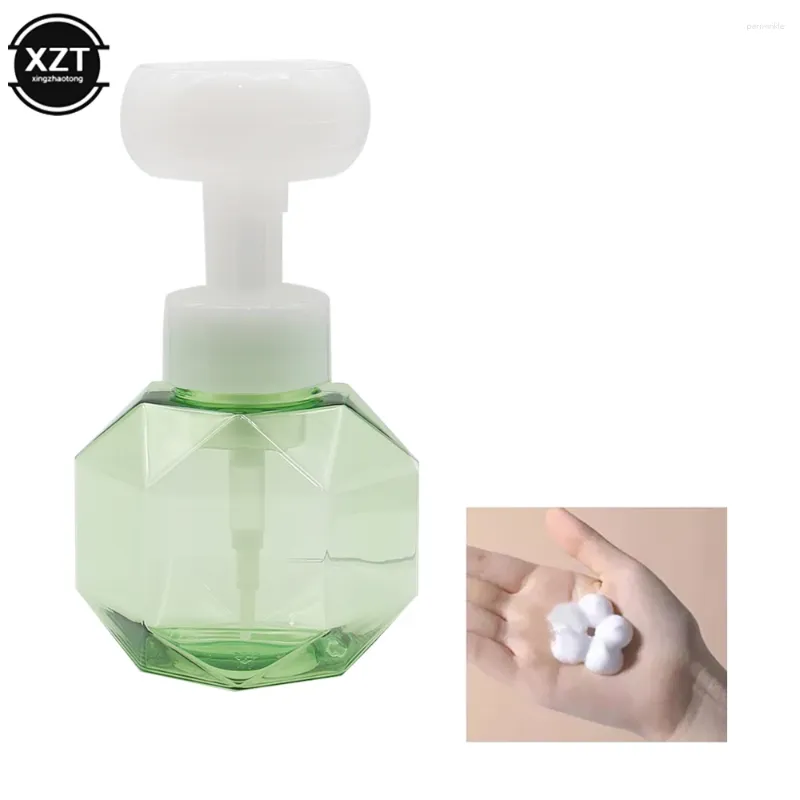 Dispensateur de savon liquide 1pcs Fleur Forme Forme moussante Pumple mousseuse vide Plastique Gel Gel de douche à main Sansagences à main 300 ml