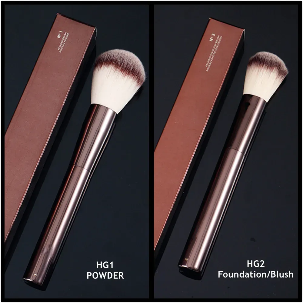 Kits Hourglas No.1 Poeder / 2 Blush Make -upborstel Luxe Soft Soft Synthetic Hair Powder Bronzer Blush Foundation Cosmetics Tool