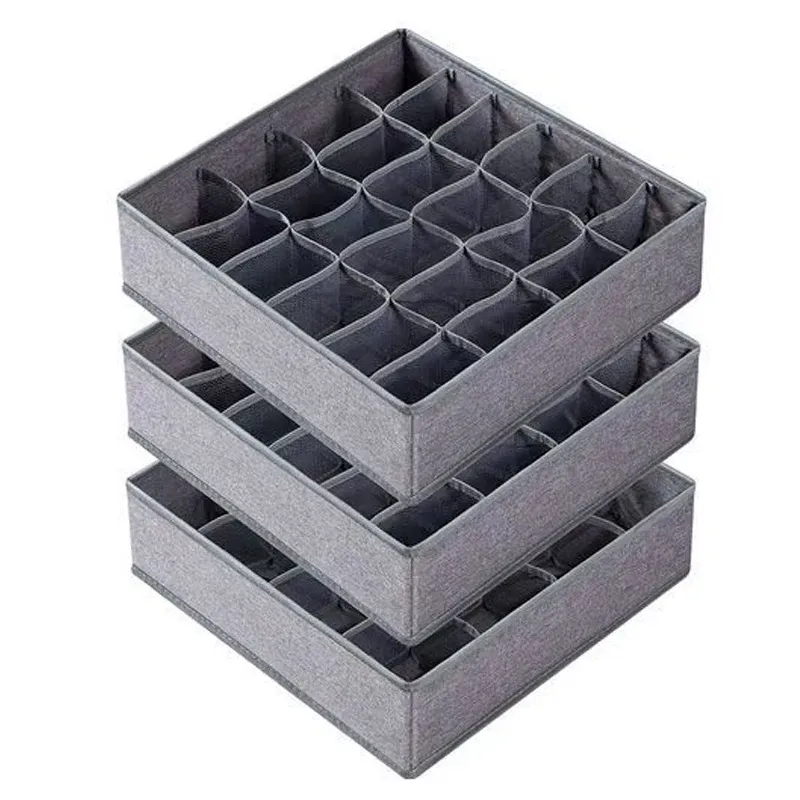 Underwear Tie Compartment Organizer Home Fabric Drawer Put Bra Socks Storage Organizer Box Foldable Cabinet Closet Organizers