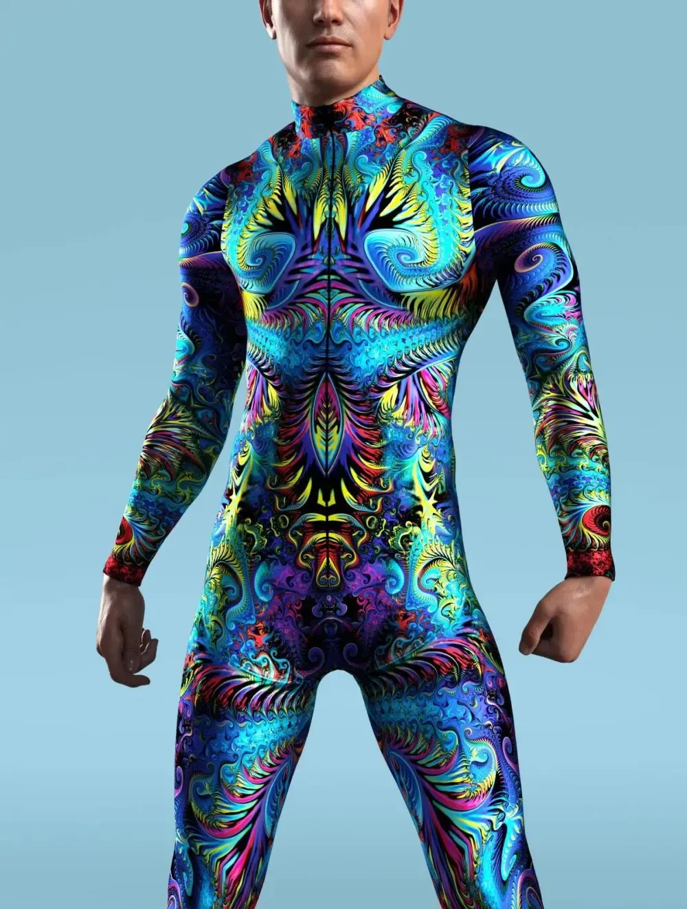 Cool Colored Drawing Bodysuit Zentai Suit Halloween Carnival