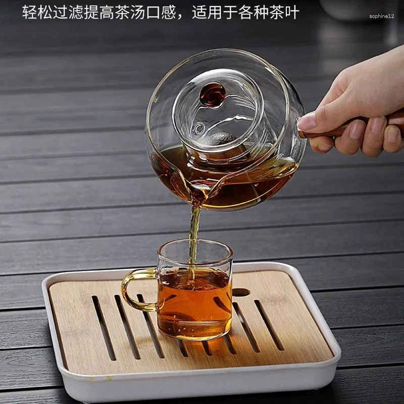 Zestawy herbaciarskie 2024 Oporne na ciepło szklane przezroczyste filtr herbaty filtr chiński krzemowy bor