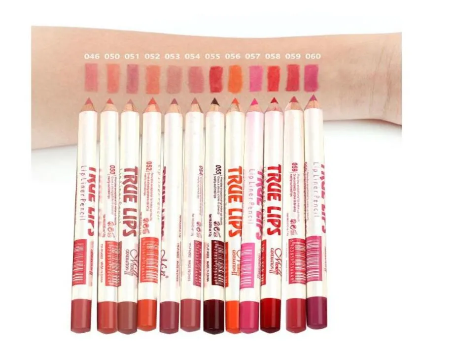 Säljer Menow P14002 läppfoder 12 Färg Mixed Color Waterproof Lipstick Cosmetics Lips Pencil Pen Makeup Present For Women2295584
