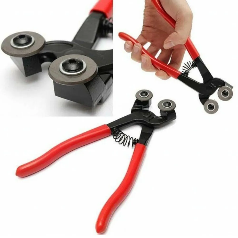 LEONTOOL 8-Inch Tile Cutting Pliers – Mosaic Nippers With Carbide Wheel & Plastic Breaker Bar, For Ceramic, Porcelain, Glass Tile & Mirror