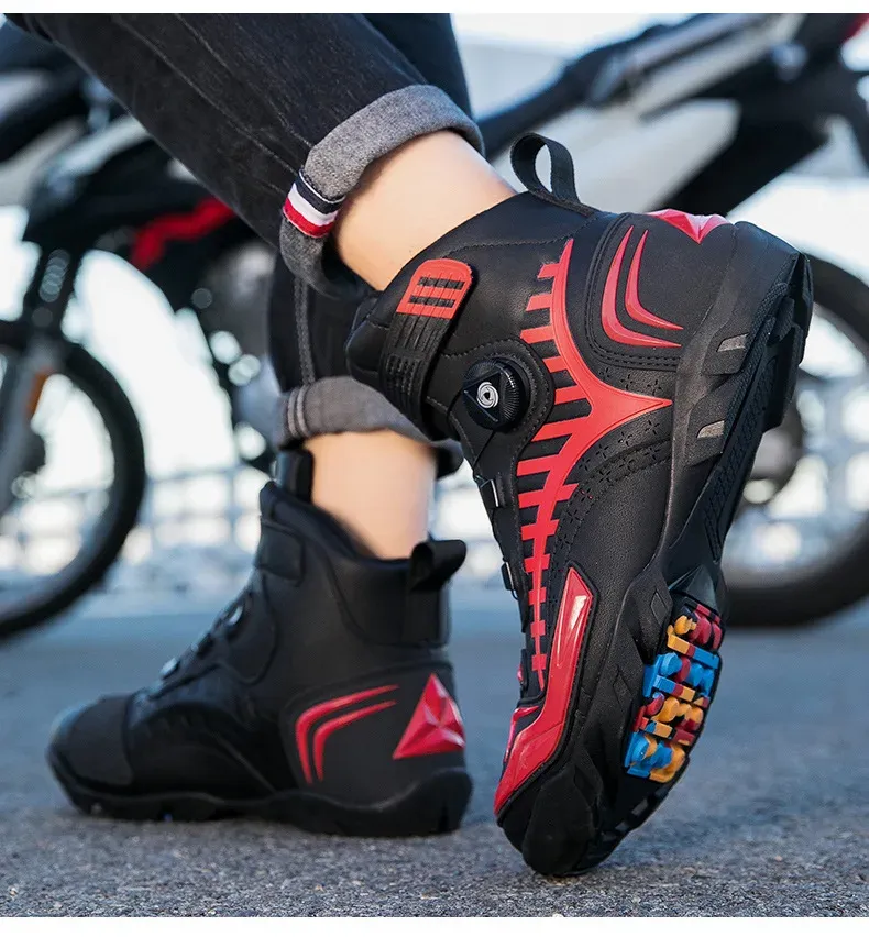 DHgate.com:Mens Black Retro Motorcycle Boots: Wear-Resistant