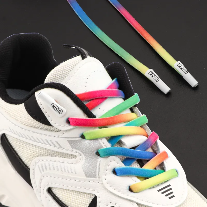 No Tie Elastic Shoelaces: Gradient Sneakers, Casual Sport Shop Now!  Best Seller