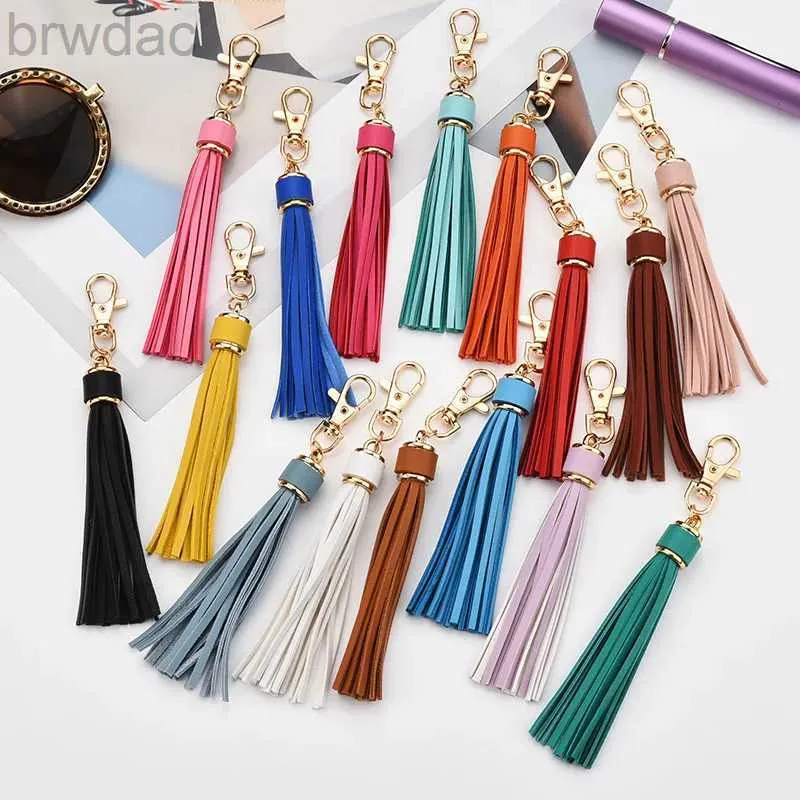 Anelli chiave in pelle Pendant Colorful PU in pelle PU Tassel Torchia da donna Ornamenti per sacchetti da donna 240412