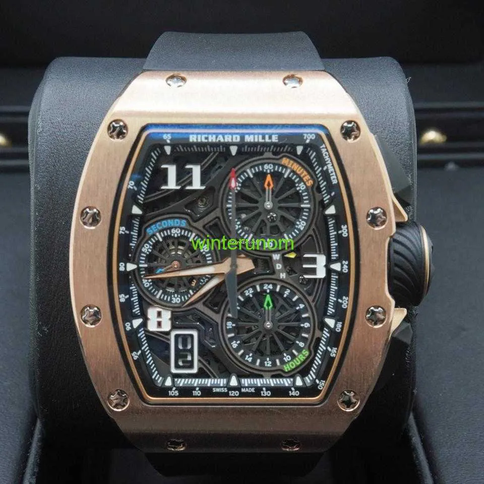 Swiss Luxury Watch RM Wristwatch Richardmills RM72-01 Automatisk lindande livsstil Flyback Chronograph Openwork Dial Hbad