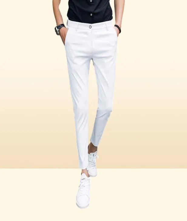 2020 Ny ankomst vår- och sommaren nya män039s suitpants Slim Solid Color Simple Fashion Social Business Pants Casual Office Me4818451