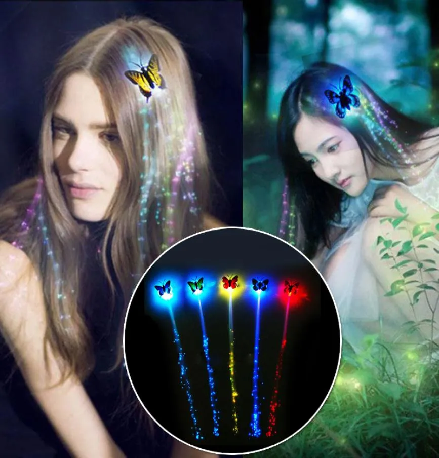 LED -festtillbehör LED Hårljus jul lysande LED -hårklipp Tillbehörsgåvor för det nya året Glow Hair Braid pannband2667127