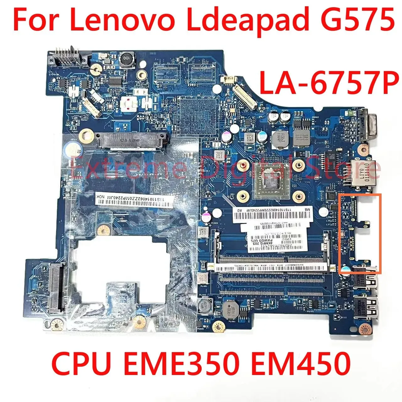 Płyta główna dla Lenovo LDeapad G575 Laptopa płyta główna LA6757P z EME350 EM450 CPU DDR4 100% Testowane w pełni praca