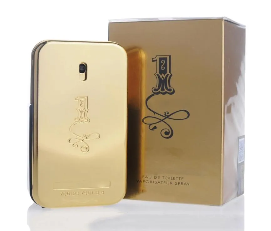 Men Kolonia perfumy złoto 1 milion perfum Man 100 ml z długim czasem milion spary eau de toalety Wysoka jakość Shippi4106657