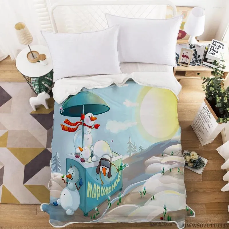 Blankets Merry Christmas Design Blanket 3D Creative Pattern Print Fashionable Breathable Super Soft Modern Home Bed Set