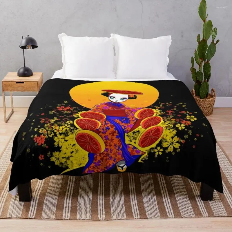 Coperte Okinawan Ryukyuan Dancer Bakugo Custom Throw Throw Custet