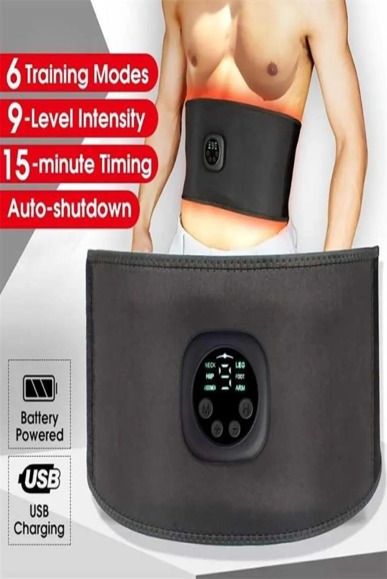 EMS Wireless Muscle Stimulator Trainer Smart Fitness Abdominal Training Electric Viktminskning Bälte Body Slimming Belt Unisex 2201111063144