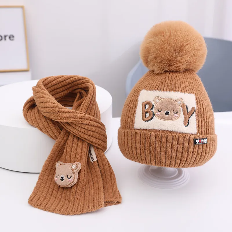 1 Set 2-5 Years Toddler Winter Hats, Kids Winter Hat Gloves Scarf Set Baby Winter Hat Baby Beanie Knit Warm Set For Boys Girls - View #11