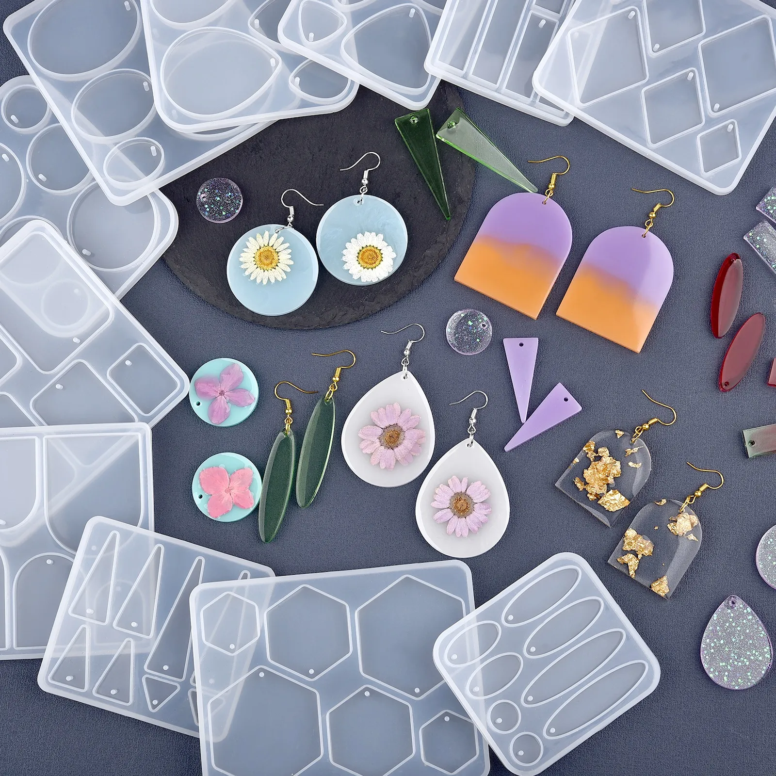 Geometric Silicone Resin Molds for Jewelry Making DIY Crystal