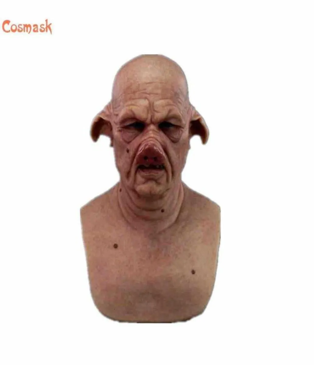Cosmaske Scary Pig Head Maske Halloween Latex Animal Requisiten Dunkelreihe G09108546380