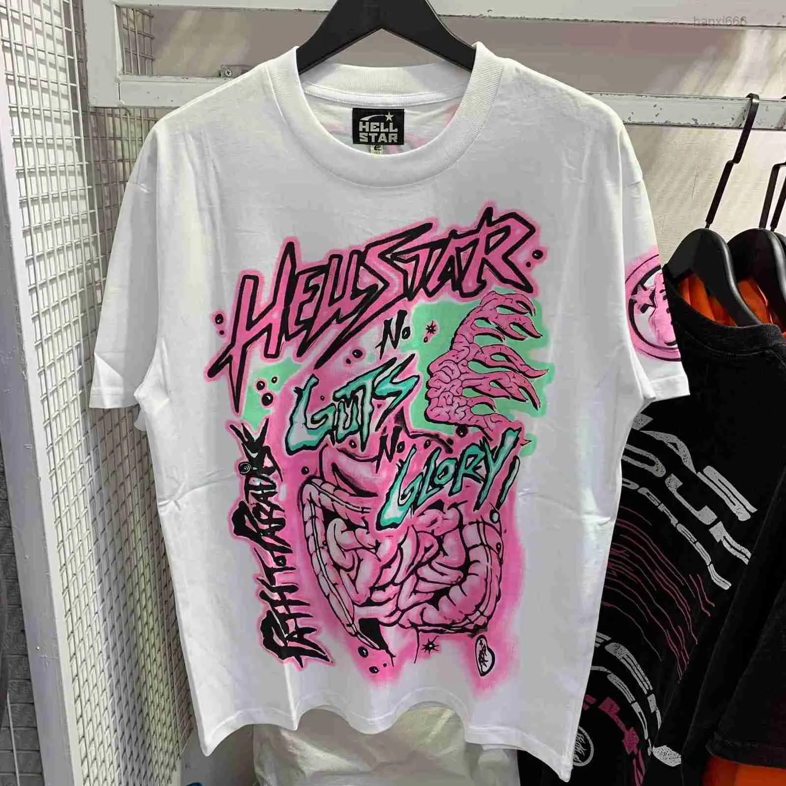 HELLSTAR T-shirts grenouille Drift Streetwear Quality Hip Hop Graffiti imprimé en vrac surdimension