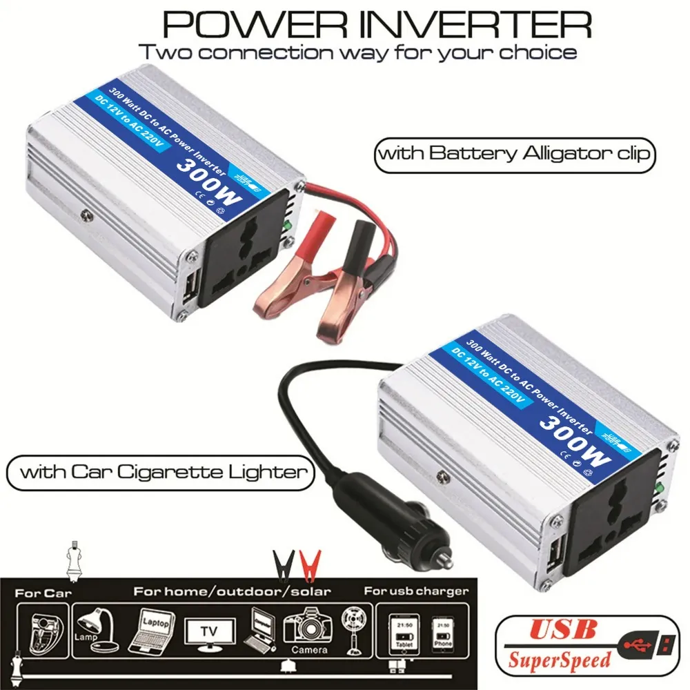 Car Power Wave Inverter DC 12V 220V TO AC 12V 110V 50Hz Auto Invertor Power Converter Adapter Peak Cigarette Lighter Plug Power