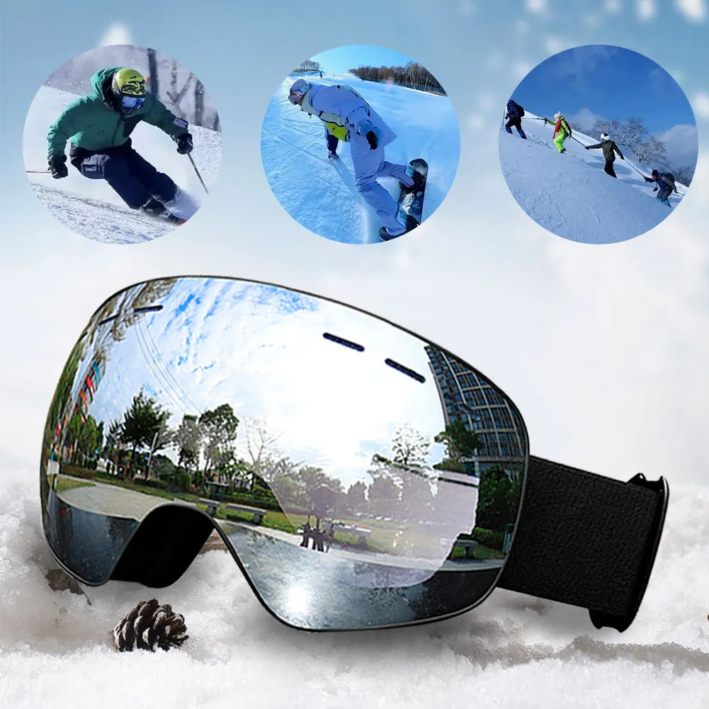 Snow Goggles Double Layer Anti Fog Cooling Vent for Skiing Snowboarding