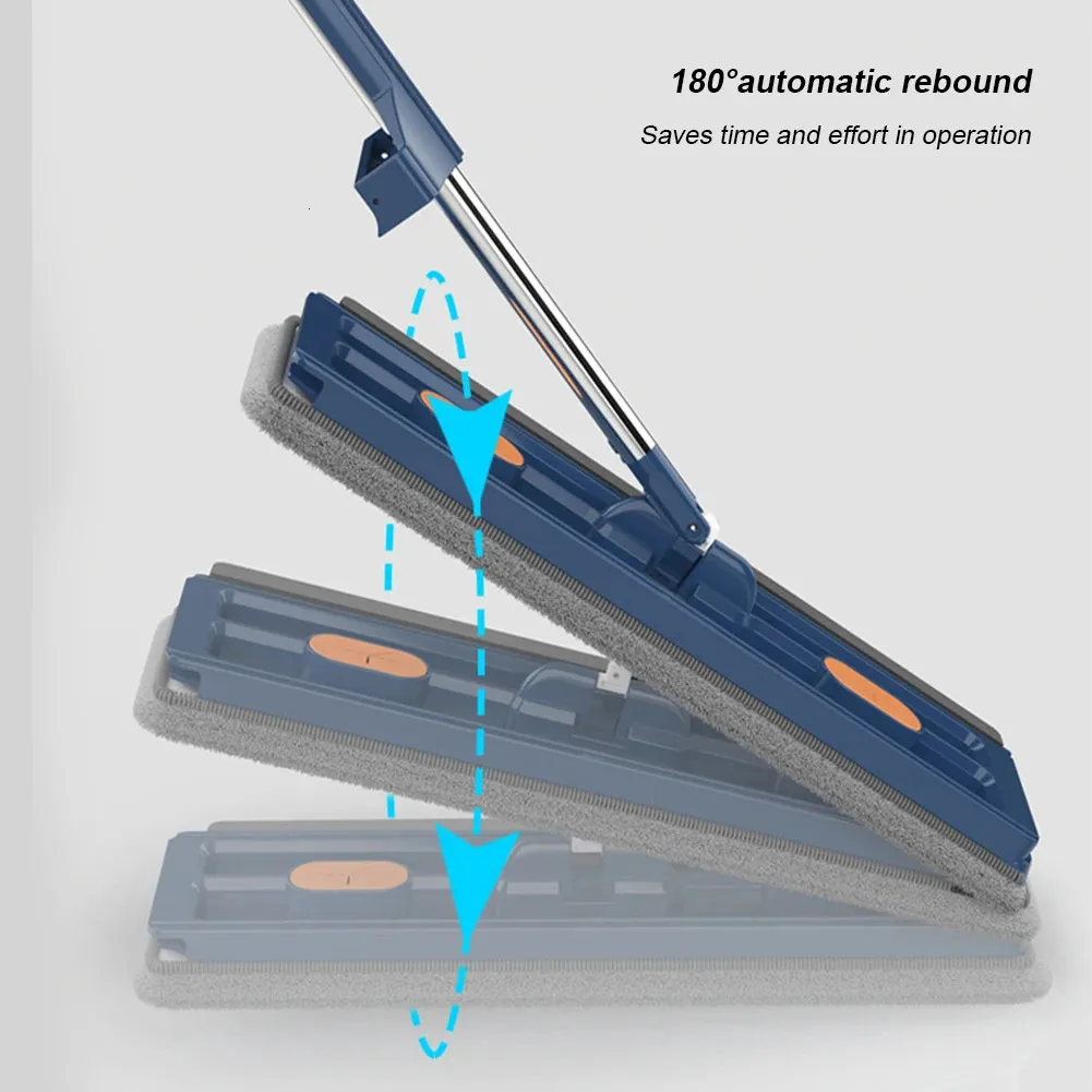 Grande pulizia piatta piatta per piastrelle multifunzionale pulizia del pavimento automatico Stringendo gli strumenti per la casa a manico lungo regolabile 240412