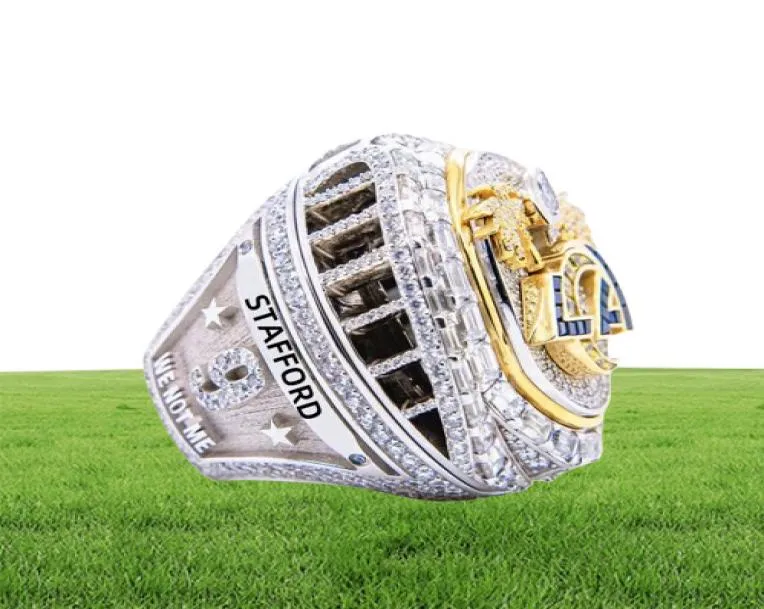 Hoge kwaliteit 9 spelers naam ring Stafford Kupp Donald 2021 2022 World Series National Football Rams M Ship Ring met WO9568810