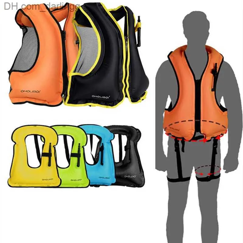 Veste de vie Buoy Adulte et enfant Veste de vie de durée de vie gonflable Swimation Sénalisation Équipement de sécurité Aide à divertissement Assistance Q240413