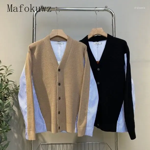 Maglioni maschili Spring autunno giunti cardigan sciolte di strada da fuoco casual giacche da uomo sopra il soprabito vestiti maschili