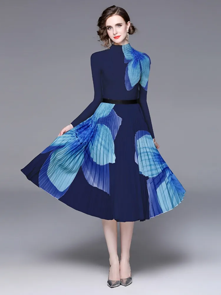 Strappy Shirt Top with Pleated Mid Skirt 2 Piece Set main image 0