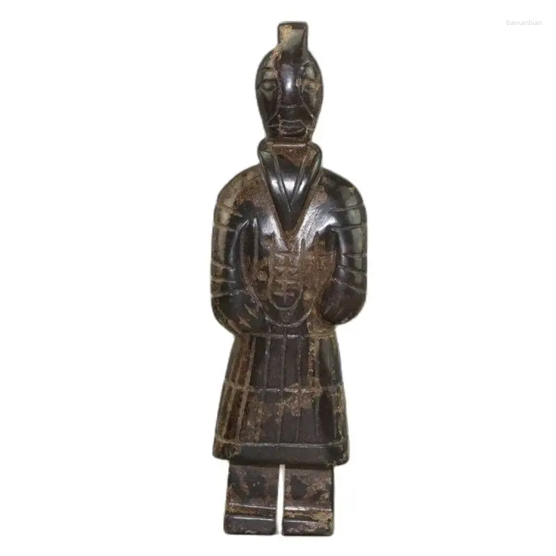 Figurines décoratives anciennes soldats de la main de la main de jade