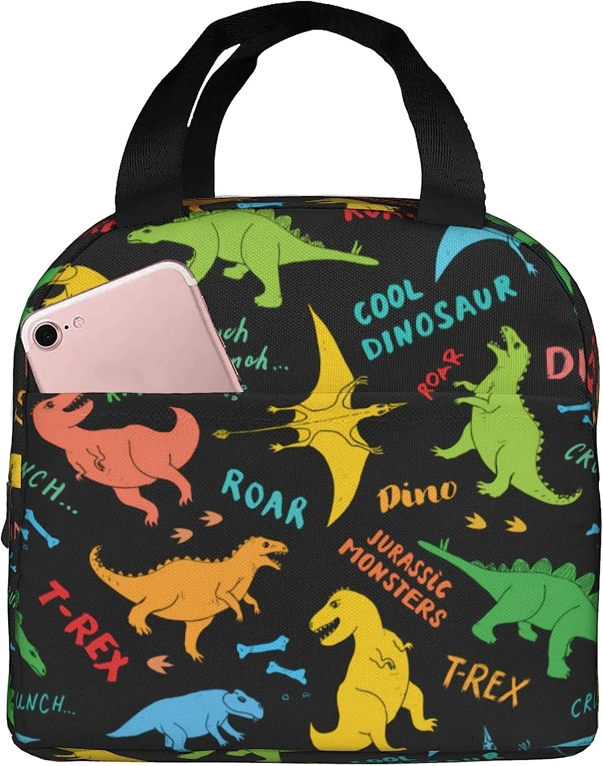 Borsa il pranzo del dinosauro giurassico bambini Dino -isolamento del pranzo isolato Mini Cooler Torna a scuola Dino Termal Meal Tote