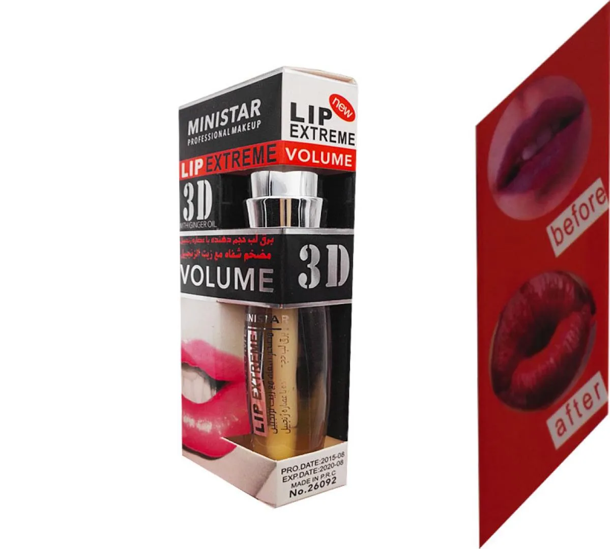 Ministar Lip Extreme 3D Lipgloss Volumen pralle feuchtigkeitsspendende Lipgloss Fashion Professional Lippen Make -up mit Ingweröl DHL8056460