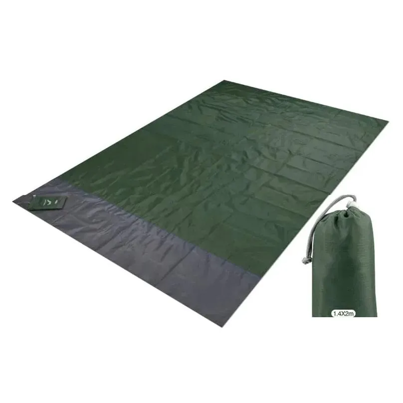Utomhuskuddar MAT 2x2.1 M Vattentät Pocket Beach -filt Foldning Kammadrass Portable Lätt Picknick Sand Drop Delivery Sports Out DHR6X