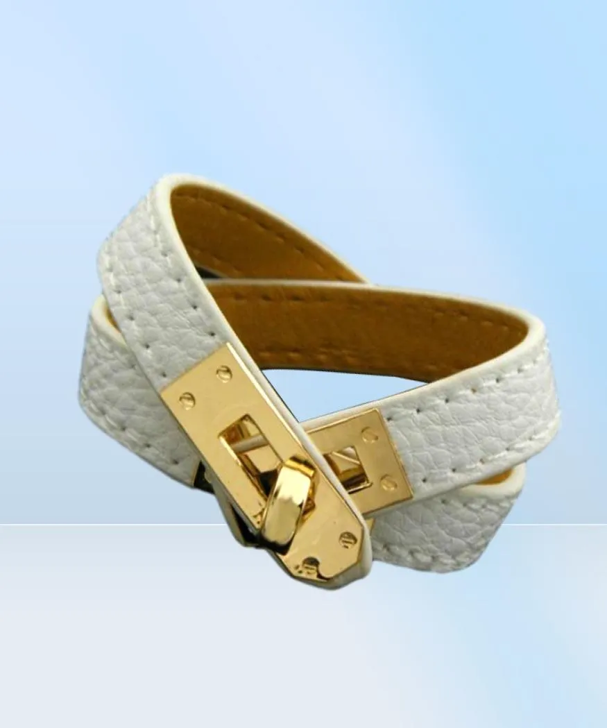Mode Bracelets en cuir PU multicouche pour femmes Bracelet Charm Men de boucle or Couple Couple Accessoires Cadeau 1030884