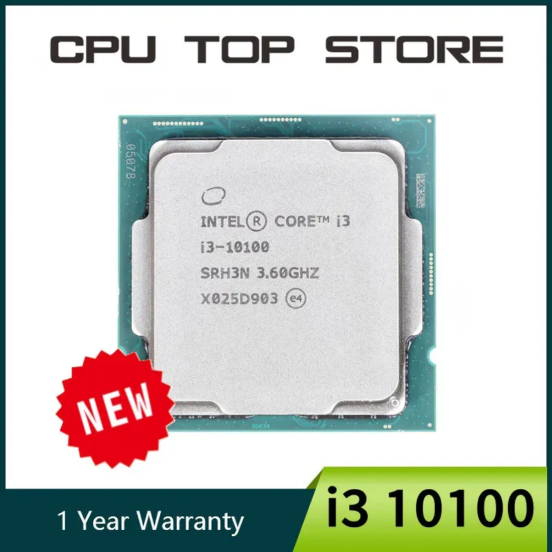 CPU Nuovo core I3 10100 3,6 GHz 4CORE 8Thread CPU Processore L2 = 1M L3 = 6M 65W LGA 1200 Nessuna ventola H510