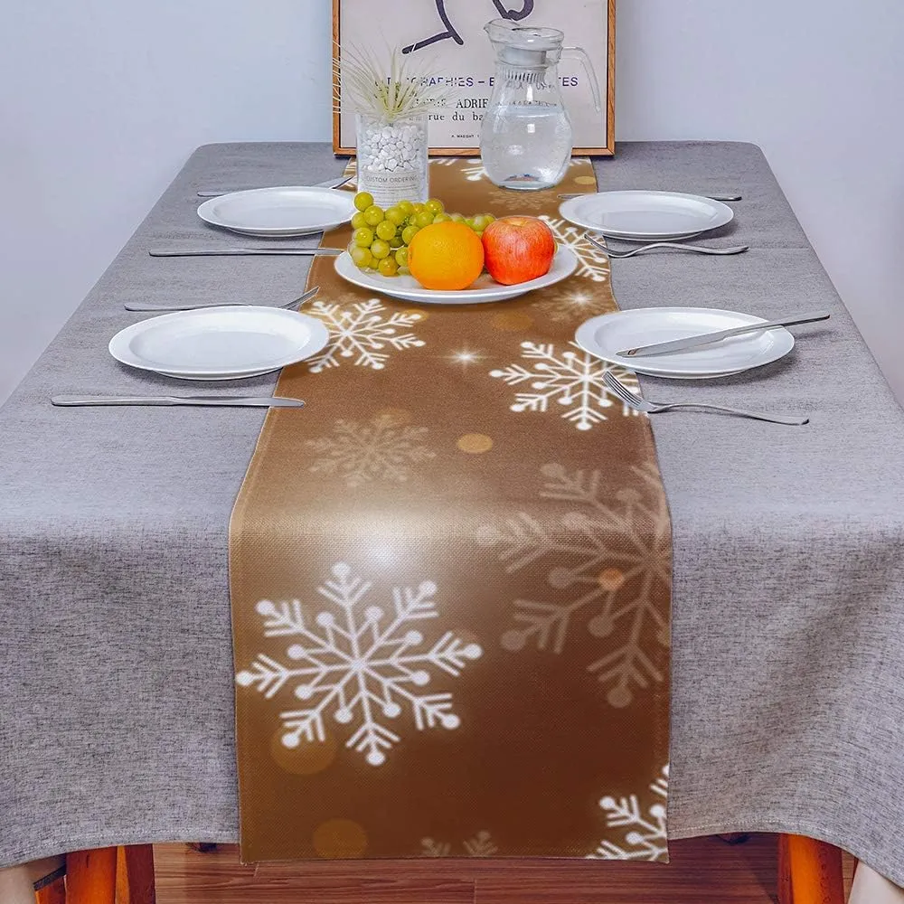 Thème de Noël fantastique flocon de neige couleur rectangle coureur pour le dîner de table de mariage coureur de fête de vacances décorations