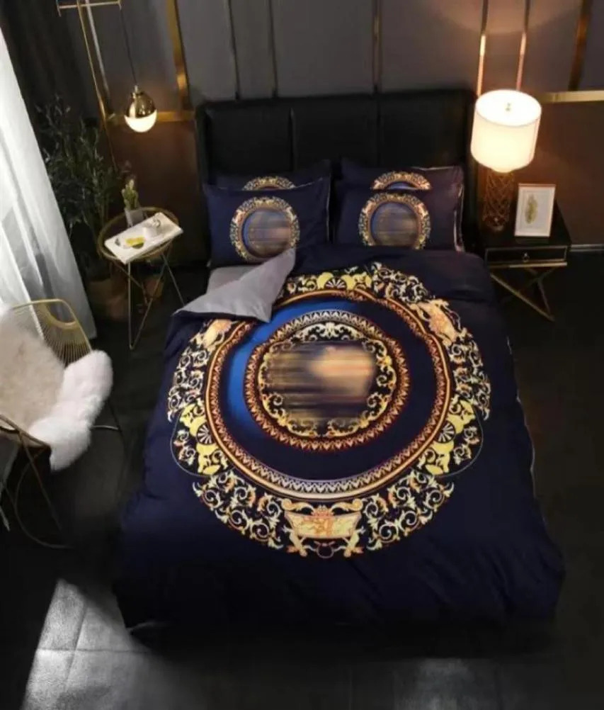 Moda designerska rozmiar zestawu pościeli Pokrowce 4 szt. Bawełniana kołdra luksusowe arkusze łóżka z poduszkami szybki statek261o8338092