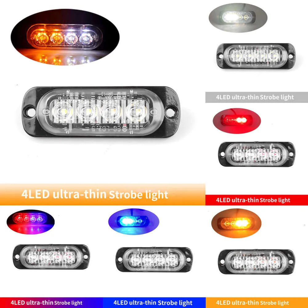 NIEUW 2024 2024 Decoratieve lichten 2 stks 4led Car Strobe WAARSCHUWING LICHT GRILLENDE BREEURENDE DRAAGDOOD NOOD LICHT AUTOUR TRUCK TRAKER TRAIDER BEACON LAMP LED LED LICHT VOOR AUTO