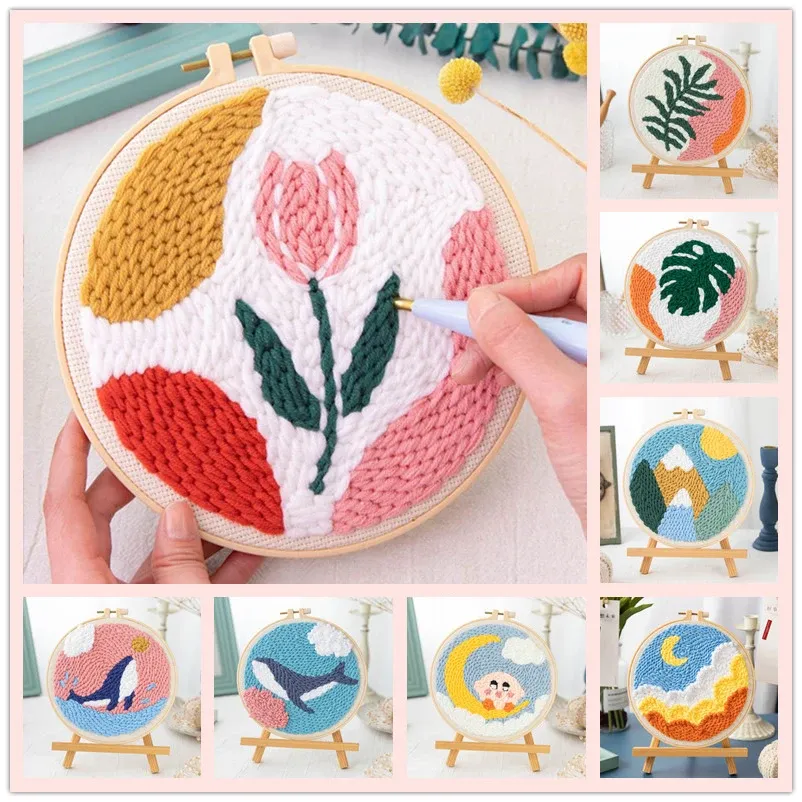 DIY Craft Punch Needle 4-Piece Adjustable Punch Needle Set - Embroidery ...