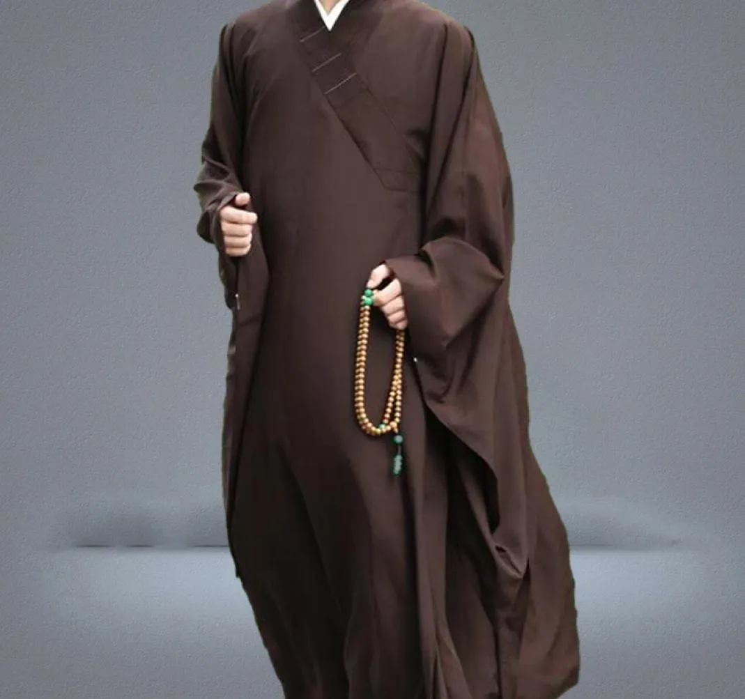 3 colors Zen Buddhist Robe Lay Monk Meditation Gown Monk Training Uniform Suit Lay Buddhist clothes set Buddhism Robe appliance6690792